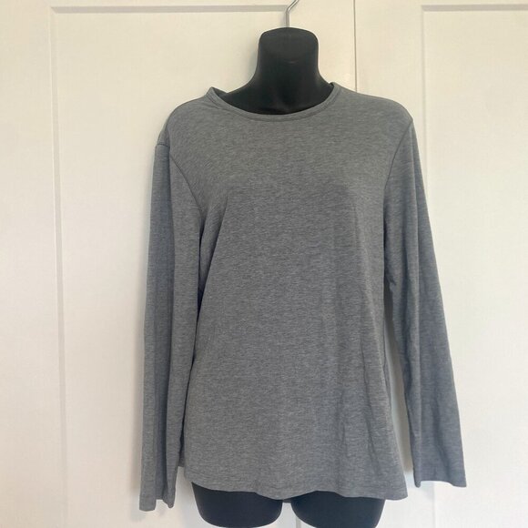Lululemon Grey Crew Neck Long Sleeve Activewear Athletic Top Size‎ Medium - Picture 1 of 5